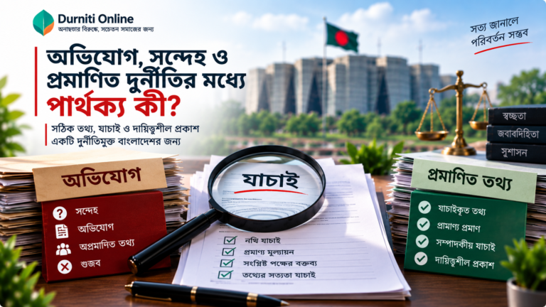 অভিযোগ, সন্দেহ ও প্রমাণিত দুর্নীতির মধ্যে পার্থক্য কী?