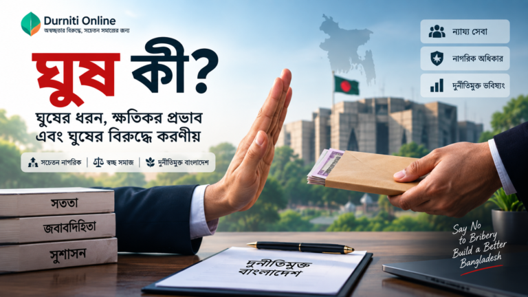 ঘুষ কী? ঘুষের ধরন, ক্ষতিকর প্রভাব এবং ঘুষের বিরুদ্ধে করণীয়