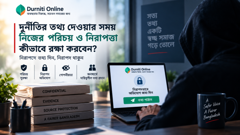দুর্নীতির তথ্য দেওয়ার সময় নিজের পরিচয় ও নিরাপত্তা কীভাবে রক্ষা করবেন?
