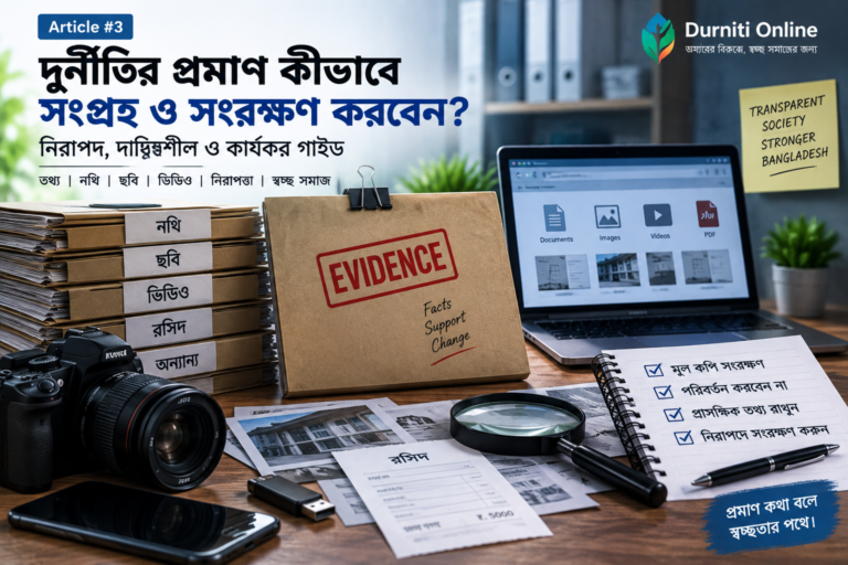দুর্নীতির প্রমাণ কীভাবে সংগ্রহ ও সংরক্ষণ করবেন: নিরাপদ গাইড